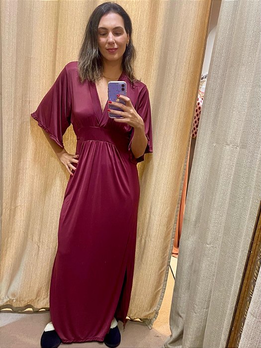 Kaftan Longo Liso Classic Vinho 11787