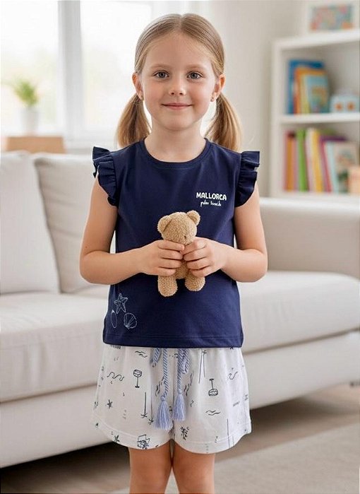 Pijama Infantil Short Doll Menina Mia Marinho 11844