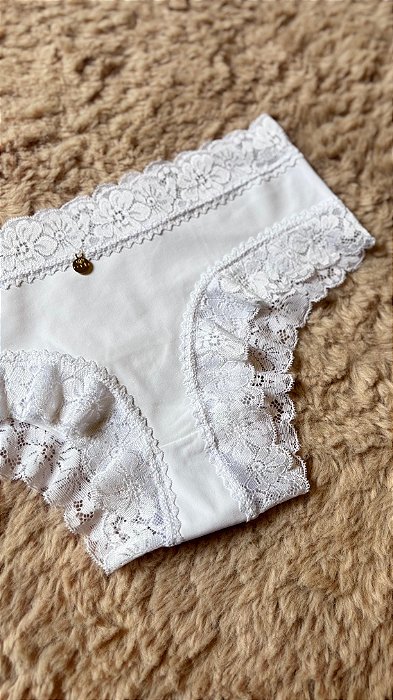 Calcinha Calecon em Microfibra e Renda Ana Branco 11888