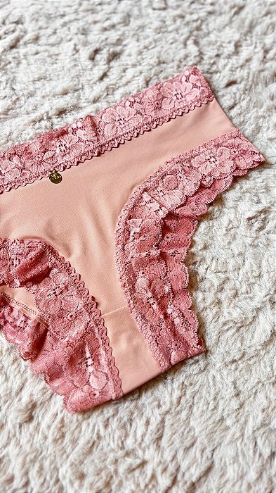 Calcinha Calecon em Microfibra e Renda Ana Rosa 11888