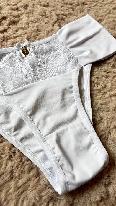 Calcinha em Microfibra Alta Lateral Dupla Branco 11889