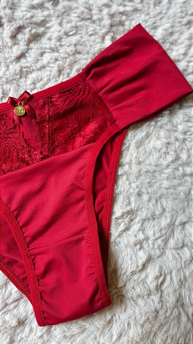 Calcinha em Microfibra Alta Lateral Dupla Vermelho 11889