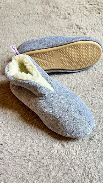 Botinha em Plush Cinza Mescla 11944