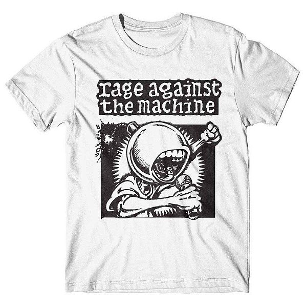 Camiseta Rage Against The Machine Branca Blitzart Camisetas Legais Criativas E Divertidas