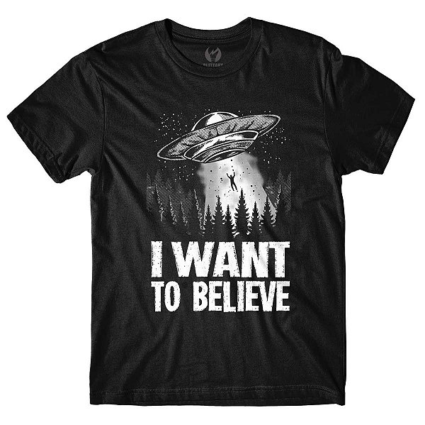 Camiseta I Want To Believe - Preta