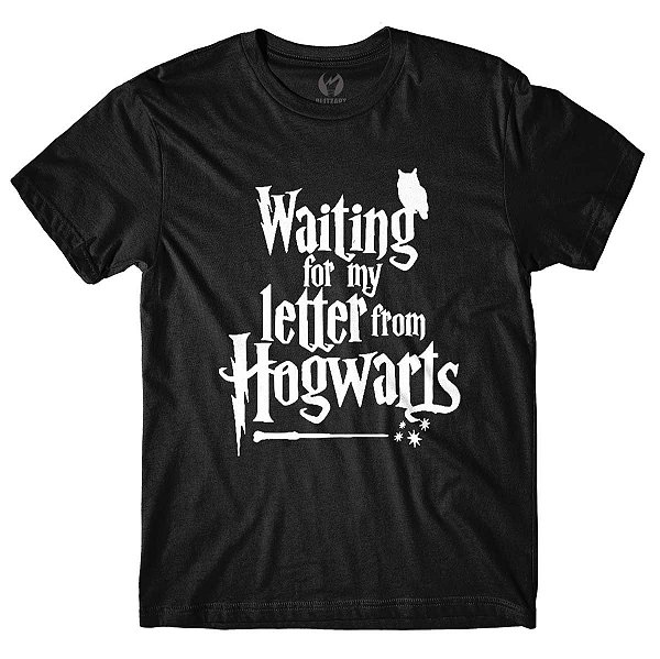 Camiseta Harry Potter Carta de Hogwarts - Preta