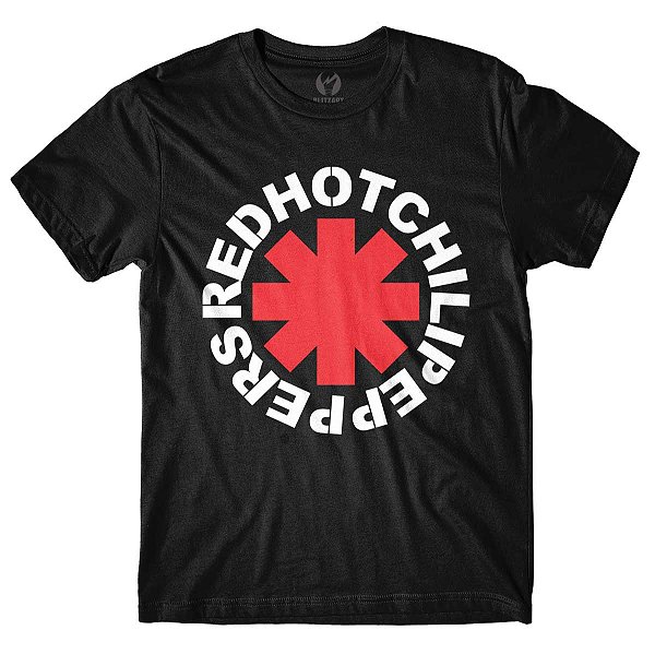 Camiseta Red Hot Chili Peppers Logo - Preta