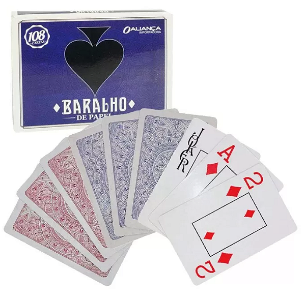 Baralho 108 Cartas Papel Naipe Convencional Truco Bisca Cacheta Canastra Poker Plastificado