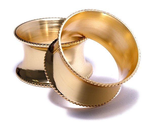Anel de guardanapo Dourado - 2 pçs
