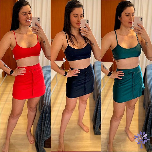 Short Saia Trilobal Vitta Jacarandá Moda Fitness Vestimos sua