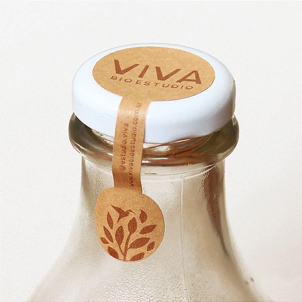 Lacre em Kraft Adesivo 9x3 cm Personalizado