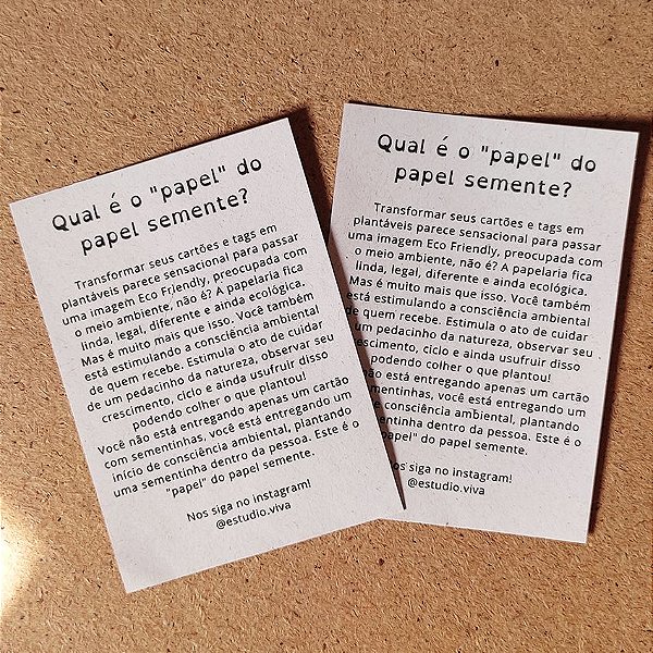 Panfleto Informativo 7x10cm Papel Reciclado - VALOR PROMOCIONAL