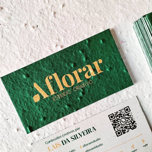 Cartão de visitas em Papel Semente