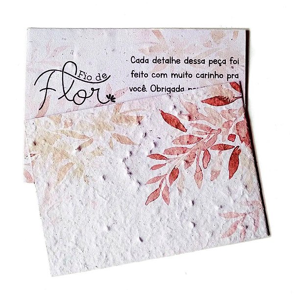 Cartão 7x10 cm Papel Semente