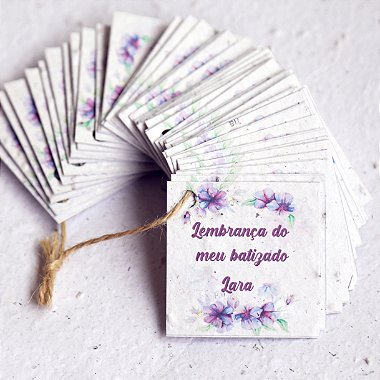 Cartão ou TAG 5X5 cm Papel Semente