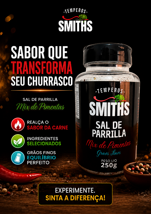 Sal Parrilla Grãos finos com Mix de Pimentas