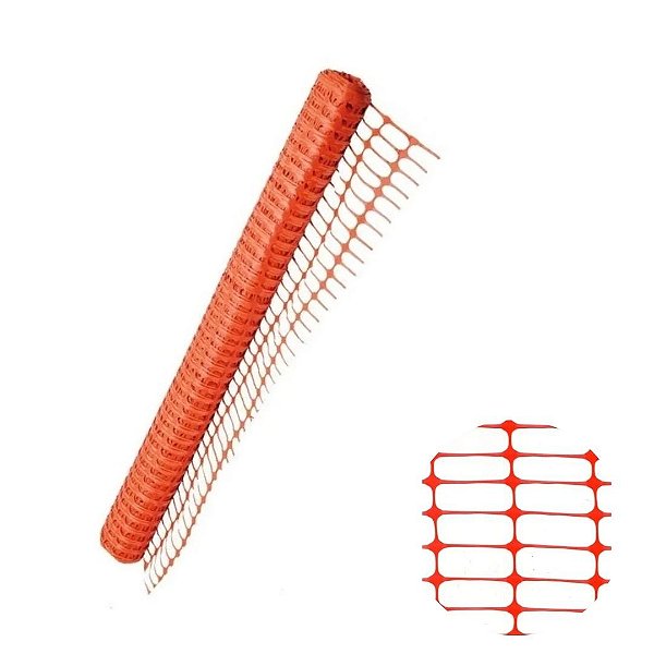 Tela Tapume Laranja Sinalização de Obra Malha Aberta  1,20 x 50m