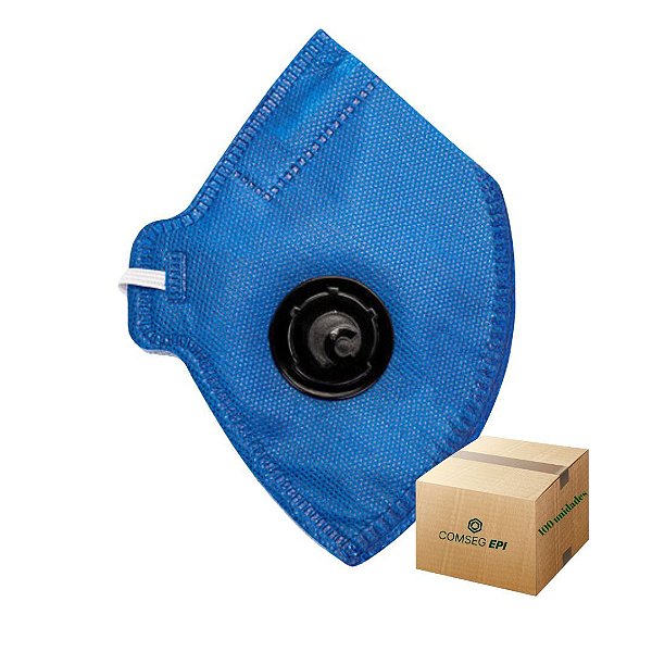 Máscara Pff2 Com Valvula Camper Azul CA 38944 - Caixa com 100 und