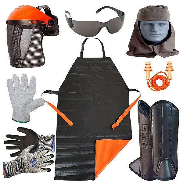 Kit Epi Para Roçadeira Proteção Profissional Completo 8 em 1