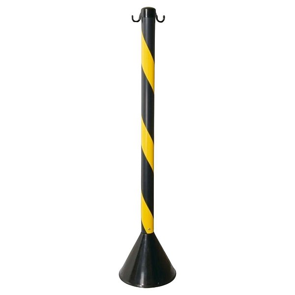 Pedestal de Sinalização Plastico 93Cm Amarelo e Preto Plastcor