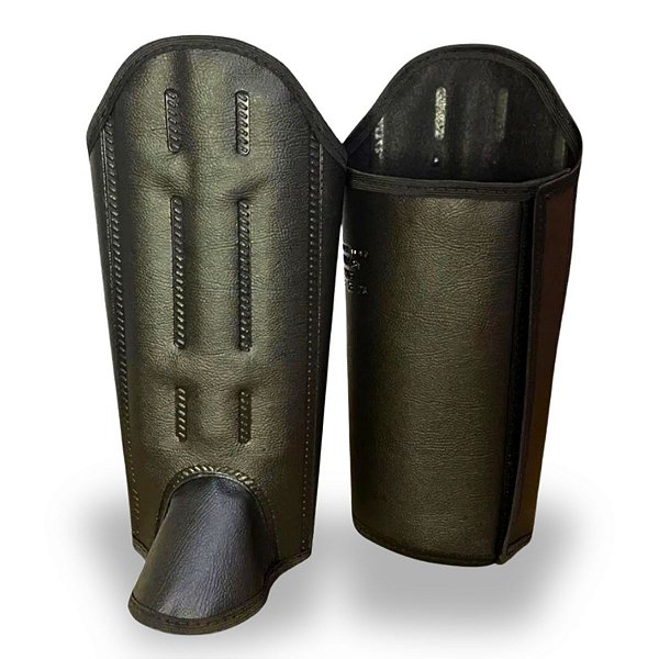 Perneira Caneira Couro Ecológico Bidim 3 Talas com Velcro S-004-A Promaster CA27299