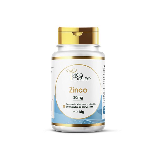 Zinco 30mg Vida Mater - 60 cápsulas