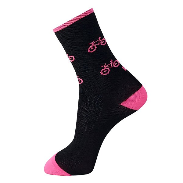 MEIA POLO MULTESPORTE - CORRIDA E CICLISMO - BICICLETA ROSA