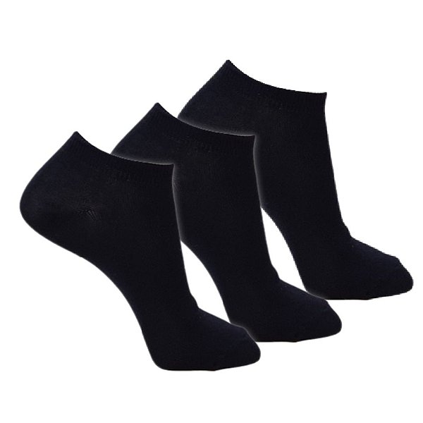 KIT 3 PARES - MEIA POLO SAPATILHA FEMININA ELASTANO