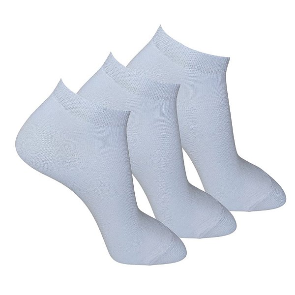 KIT 3 PARES - MEIA POLO SAPATILHA MASCULINA ELASTANO