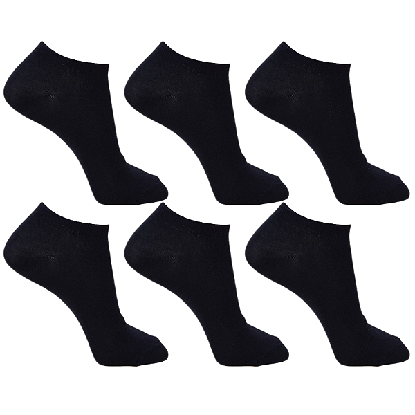 KIT 6 PARES - MEIA POLO SAPATILHA FEMININA ELASTANO