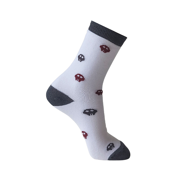 MEIA POLO SOCIAL DIVERTIDA CAVEIRA - BRANCA