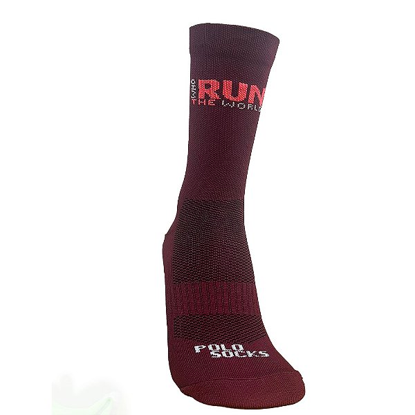 Meia Ciclismo e Corrida - Run the World Bordô