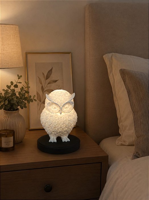 🦉 Abajur de Mesa Coruja – Charme e Estilo para sua Decoração!