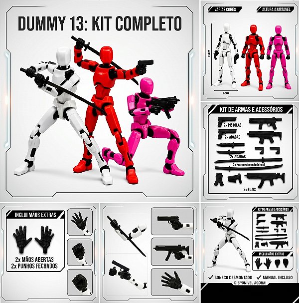 Boneco Dummy 13 Articulado – Brinquedo Colecionável para Montar