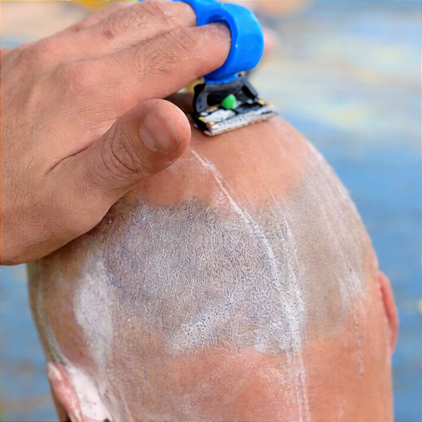 Suporte para Raspar a Cabeça com 2 Lâminas – Mais Praticidade e Controle