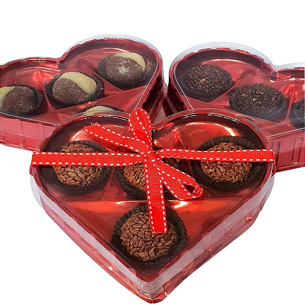 10un Candy box coração Flip Festas Caixa para 4 doces