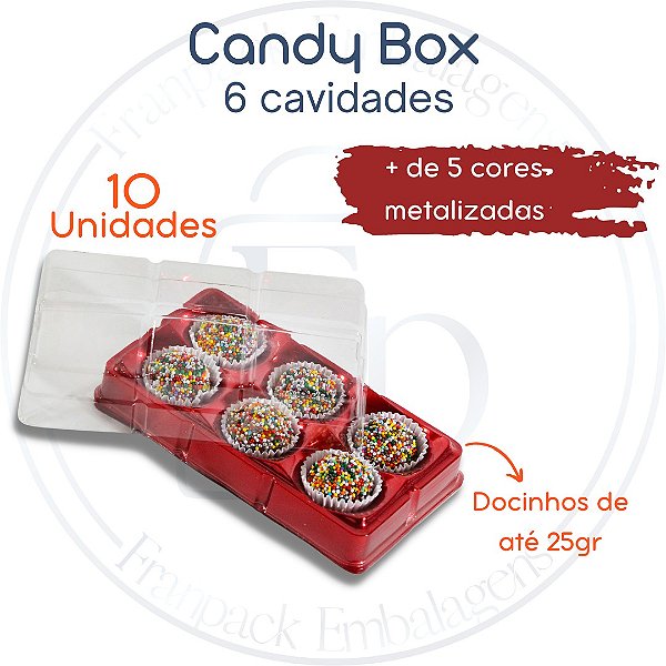 10un Caixa para 6 Doces Candy box - Flip Festas
