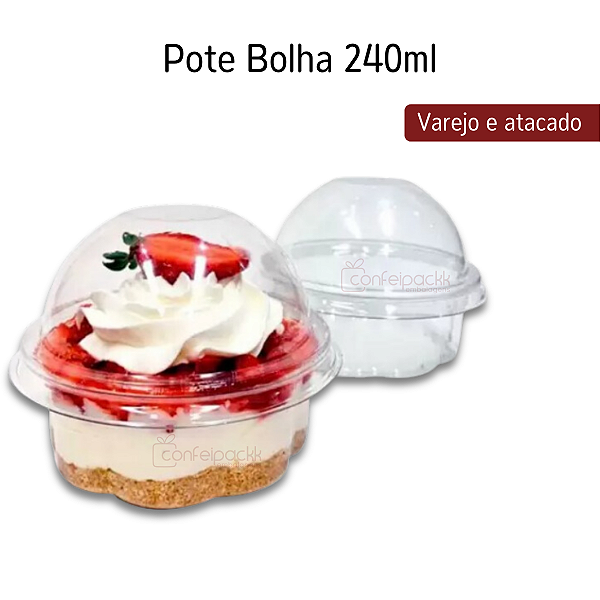 Embalagem para mini bolo 9cm Pote Bolha 240ml Flip Festas
