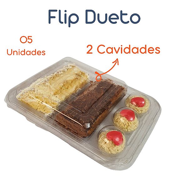 5un Embalagem para festa na escola com duas divisórias - Flip Dueto
