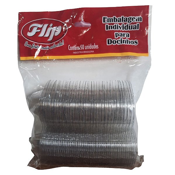 50 Embalagem/Blister para doce unitário Flip Festas