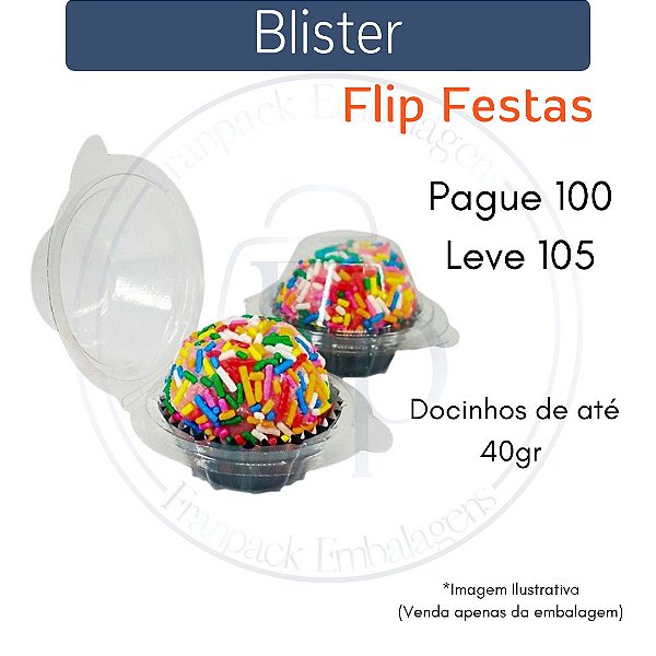 105un Embalagem/blister para doce unitário Flip Festas