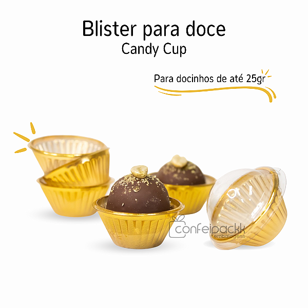 Blister para docinho com tampa bolha Candy Cup Flip Festas