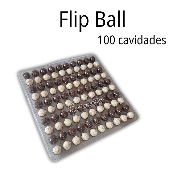 03un Embalagem para congelar brigadeiros Flipball 100 Cavidades