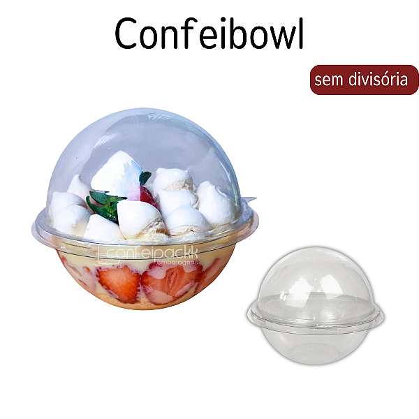 Esfera Cristal sem divisória 12cm Pote Bola Confeibowl - Flip Festas