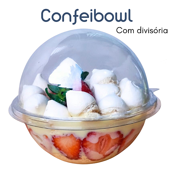Esfera Cristal com divisória 12cm Pote Bola Confeibowl - Flip Festas