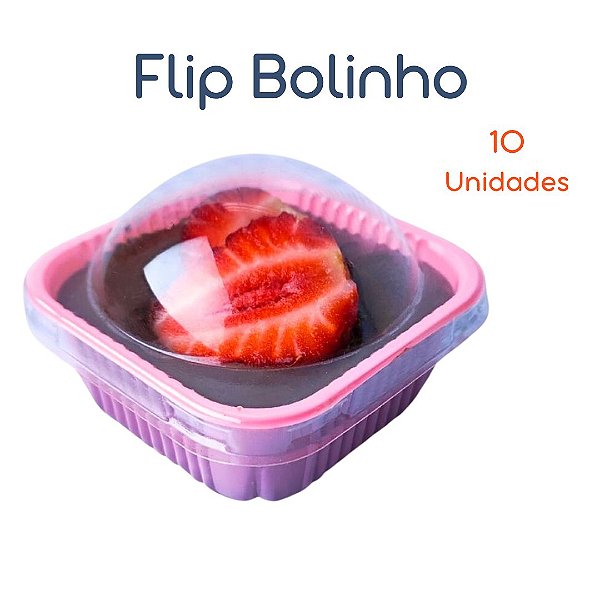 10un Flip Bolinho com tampa bolha cristal - Flip Festas