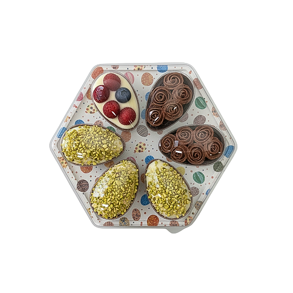 Bandeja para 6 mini ovos de páscoa 50gr - Flip Festas