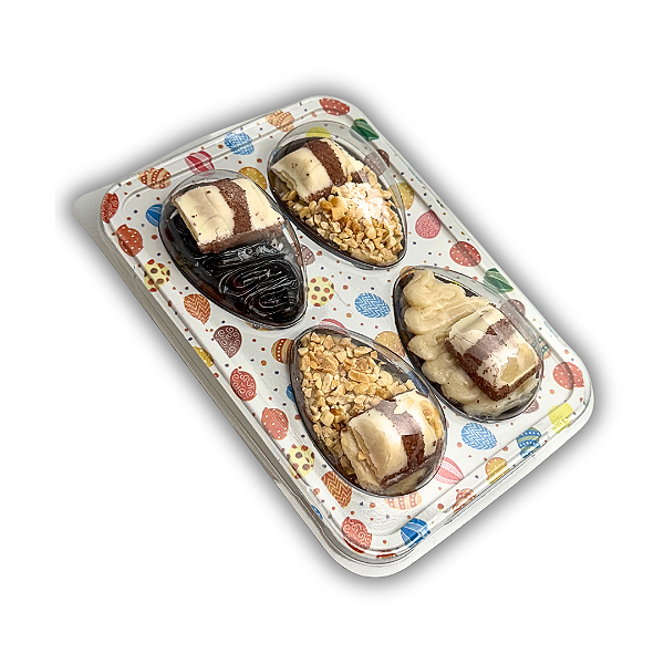 Bandeja para 4 mini ovos de páscoa 50gr