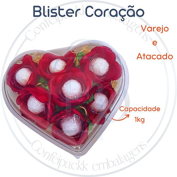 01 / 05 / 10un Embalagem para presente Coração Grande 1kg - Flip Festas