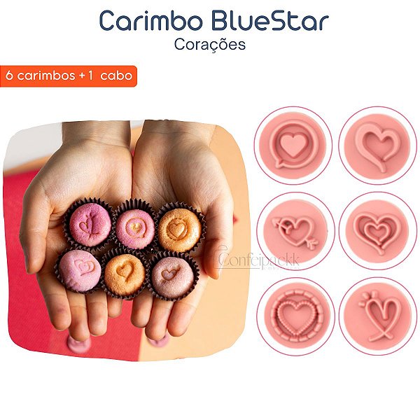 1 Kit de Carimbos Corações - BlueStar